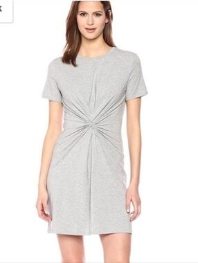 Theory Knotted Tshirt Dress Grey Size Small NWOT